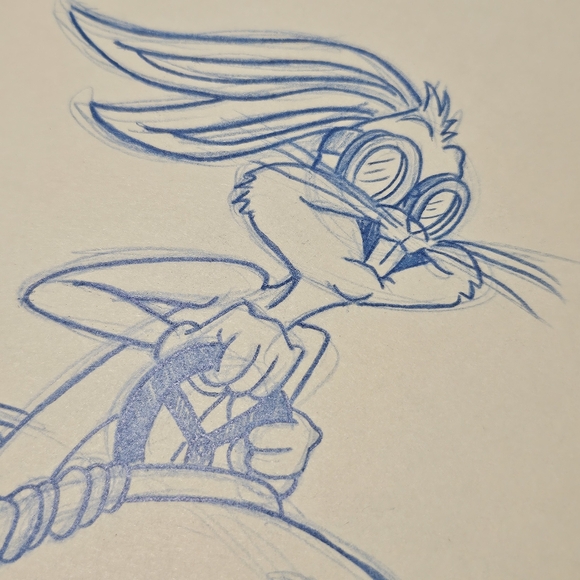 Disney Amblin WB Mickey Bugs Benny the Cab Roger Rabbit Drawing/Sketch signed - Picture 5 of 8